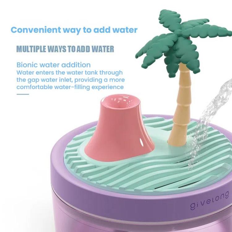 Givelong Mini Portable Landscape Humidifier Plant Pot Hydrator Mister USB Car Spray Aromatherapy Diffuser(Cherry Tree)