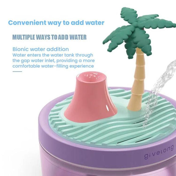 Givelong Mini Portable Landscape Humidifier Plant Pot Hydrator Mister USB Car Spray Aromatherapy Diffuser(Cactus)