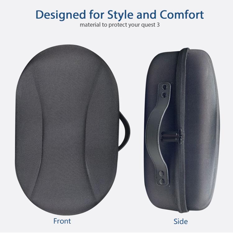 For Meta Quest 3 VR Glasses Storage Case EVA Anti-Pressure Hard Shell Storage Bag(Light Gray)
