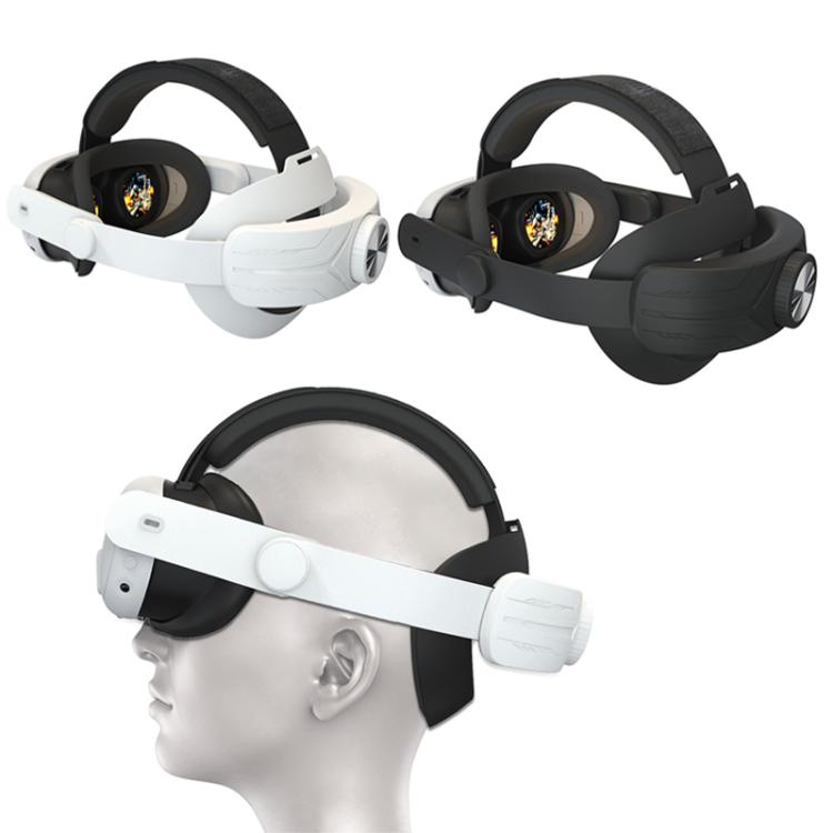 For Meta Quest 3 / 3S Adjustable Headband No Face Pressure VR Head Strap Accessories(Black White)