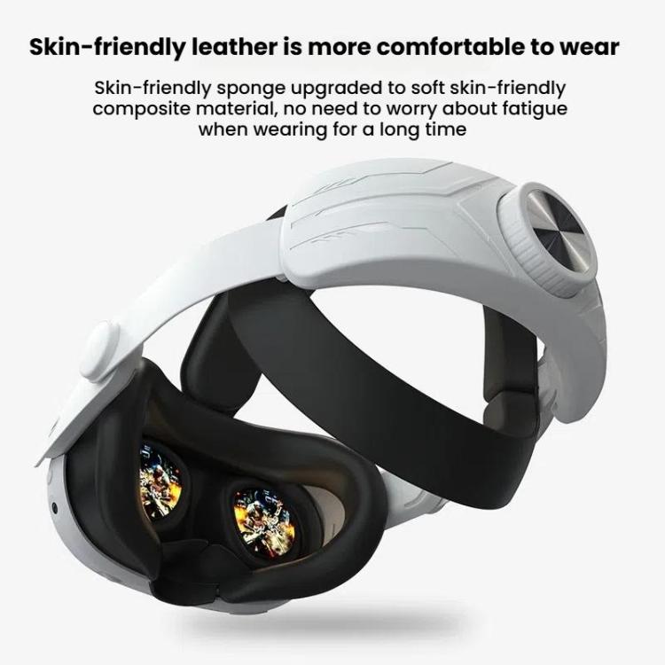 For Meta Quest 3 / 3S Adjustable Headband No Face Pressure VR Head Strap Accessories(Black White)