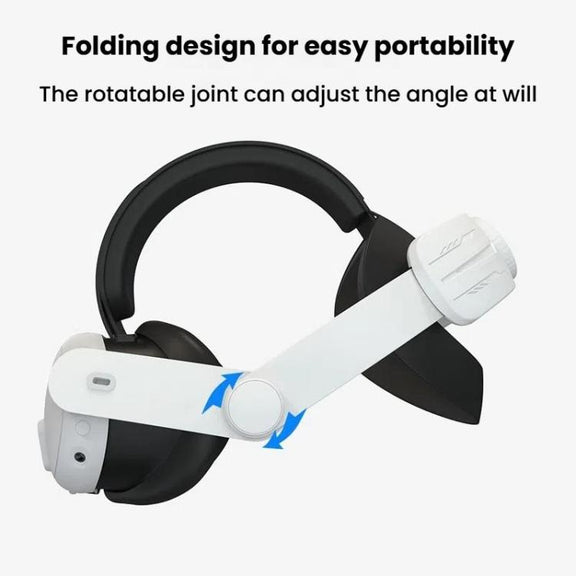 For Meta Quest 3 / 3S Adjustable Headband No Face Pressure VR Head Strap Accessories(Black White)