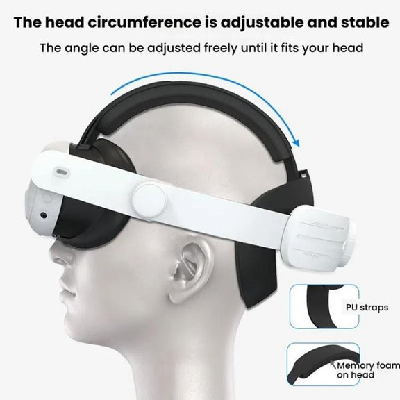 For Meta Quest 3 / 3S Adjustable Headband No Face Pressure VR Head Strap Accessories(Black White)