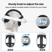 For Meta Quest 3 / 3S Adjustable Headband No Face Pressure VR Head Strap Accessories(Black White)