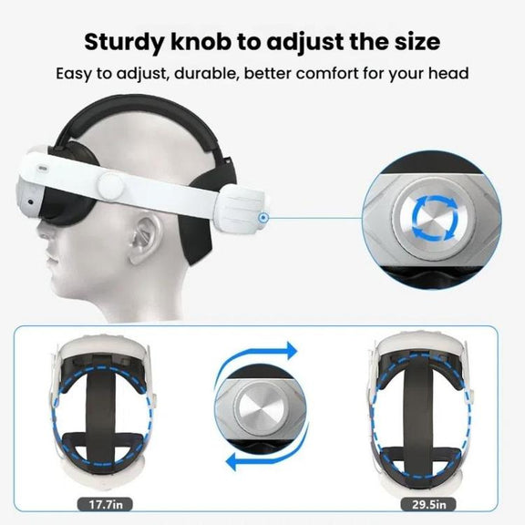 For Meta Quest 3 / 3S Adjustable Headband No Face Pressure VR Head Strap Accessories(Black White)