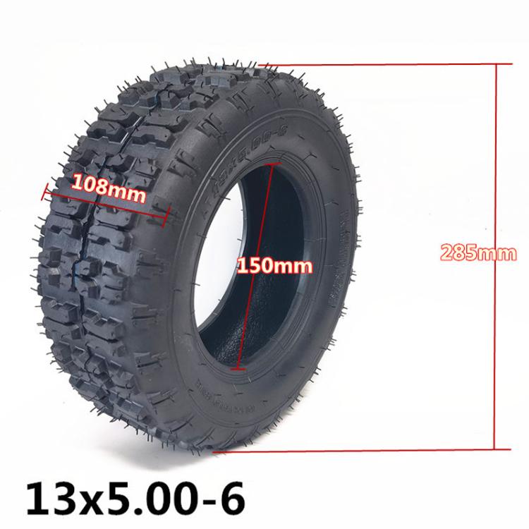 13 x 5.00-6 Beach Bike Thickened Anti-Skid Tire Accessories, Style: Curved Nozzle Inner And Outer Tire
