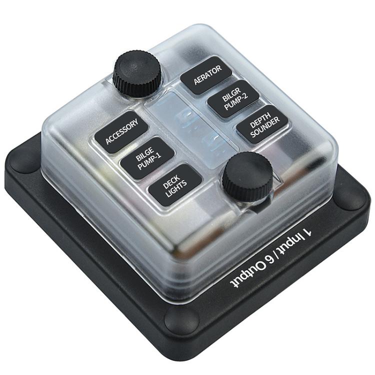 6-Way Water-resistant Fuse Box With LED Indicator And Sticker(ZH-1704A1)
