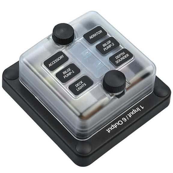 6-Way Water-resistant Fuse Box With LED Indicator And Sticker(ZH-1704A1)