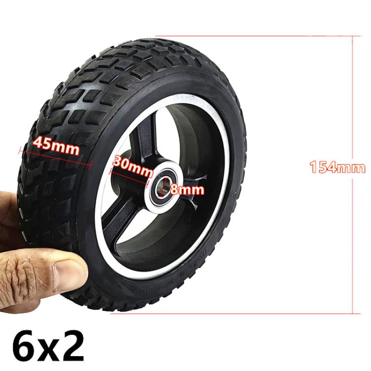8mm 6inch Electrical Scooter Trolley Wheel 6 x 2 Solid Tires Whole Aluminum Wheels