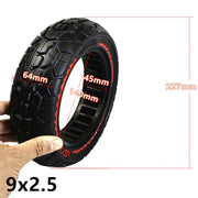 9.5 Inch Electrical Scooter Pneumatic Free Tires 9.5 x 2.50 Off-Road Skeleton Solid Tire, Color: Black