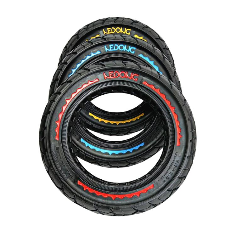 9.5 Inch Electrical Scooter Pneumatic Free Tires 9.5 x 2.50 Off-Road Skeleton Solid Tire, Color: Blue