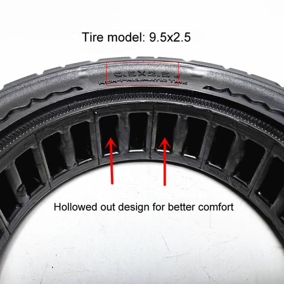 9.5 Inch Electrical Scooter Pneumatic Free Tires 9.5 x 2.50 Off-Road Skeleton Solid Tire, Color: Red