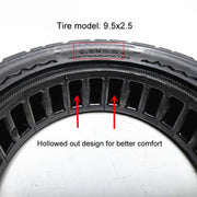 9.5 Inch Electrical Scooter Pneumatic Free Tires 9.5 x 2.50 Off-Road Skeleton Solid Tire, Color: Blue