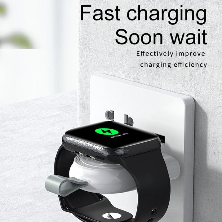 For Apple Watch 1/2/3/4/5/6/7/8/9/10/SE Portable Magnetic Wireless Charger Type-C Smart Wireless Charger(White)