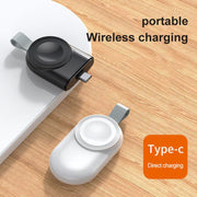 For Apple Watch 1/2/3/4/5/6/7/8/9/10/SE Portable Magnetic Wireless Charger Type-C Smart Wireless Charger(White)