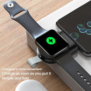 For Apple Watch 1/2/3/4/5/6/7/8/9/10/SE Portable Magnetic Wireless Charger Type-C Smart Wireless Charger(White)