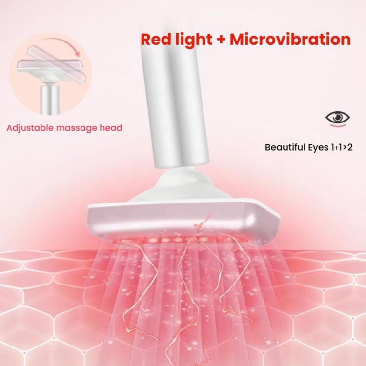 Red Light Facial Wand Eye Neck Massager With Vibrating for Lifting, Dark Circle Reduction(Fairy Pink)