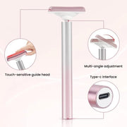 Red Light Facial Wand Eye Neck Massager With Vibrating for Lifting, Dark Circle Reduction(Fairy Pink)