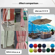 2.7 Meters 8-Rib Replacement Canopy For Outdoor Patio Umbrella Double Top Water-resistant Sunshade Fabric(Beige)