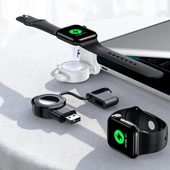 For Apple Watch 1/2/3/4/5/6/7/8/9/10/SE Magnetic Wireless Charger Mini Portable Smart Charger(White)