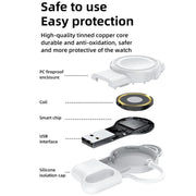 For Apple Watch 1/2/3/4/5/6/7/8/9/10/SE Magnetic Wireless Charger Mini Portable Smart Charger(White)