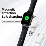 For Apple Watch 1/2/3/4/5/6/7/8/9/10/SE Magnetic Wireless Charger Mini Portable Smart Charger(White)