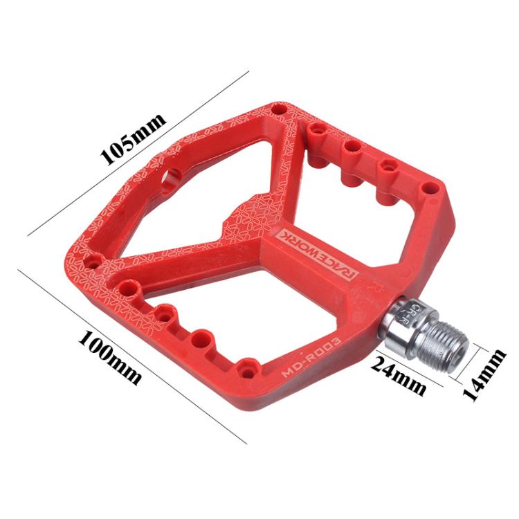 RACEWORK RK579 1pair Bicycle Wide Anti-slip Bearing Pedal Nylon Pedal(Gray)