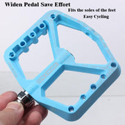 RACEWORK RK579 1pair Bicycle Wide Anti-slip Bearing Pedal Nylon Pedal(Cyan)
