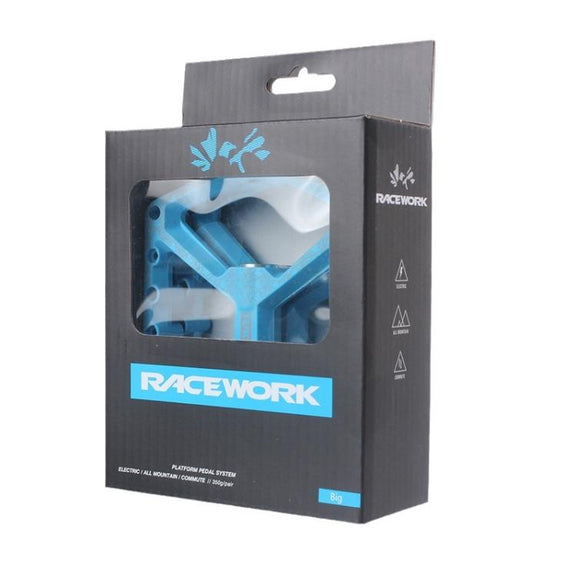 RACEWORK RK579 1pair Bicycle Wide Anti-slip Bearing Pedal Nylon Pedal(Black)