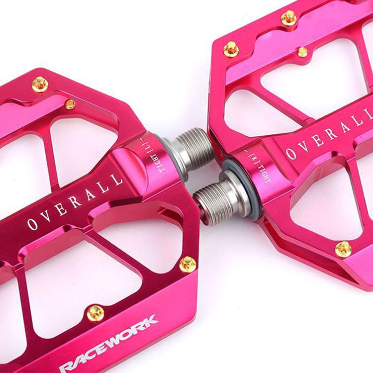 RACEWORK D029 CNC Triple Bearing Hollow Anti-slip Bicycle Pedals(Black)
