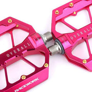 RACEWORK D029 CNC Triple Bearing Hollow Anti-slip Bicycle Pedals(Black)