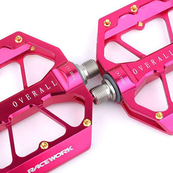RACEWORK D029 CNC Triple Bearing Hollow Anti-slip Bicycle Pedals(Black)
