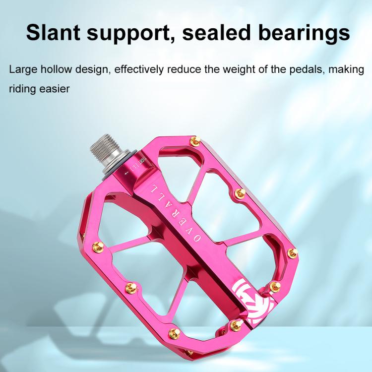 RACEWORK D029 CNC Triple Bearing Hollow Anti-slip Bicycle Pedals(Purple)