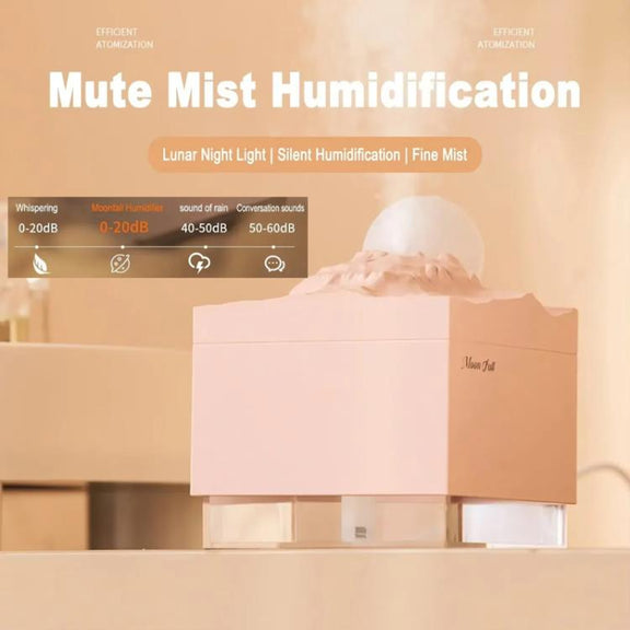 Moonfall Humidifier Aroma Diffuser Large Fog With Night Light Desktop Ornament(Pink)