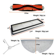 7pcs /Set For Xiaomi 1C / 2C / L10pro / D9 Sweeping Robot Accessories Main Side Brush Hepa Filter Mop Rag