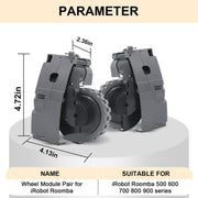 For IRobot Roomba 5/6/7/8/9 Series Walking Wheels Vacuum Cleaner Accessories Left+Right Wheel-Black