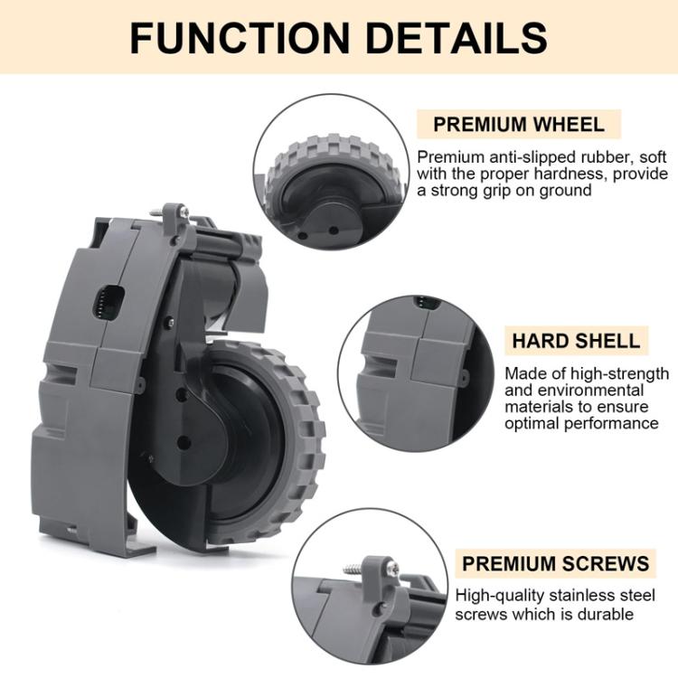 For IRobot Roomba 5/6/7/8/9 Series Walking Wheels Vacuum Cleaner Accessories Left+Right Wheel-Black