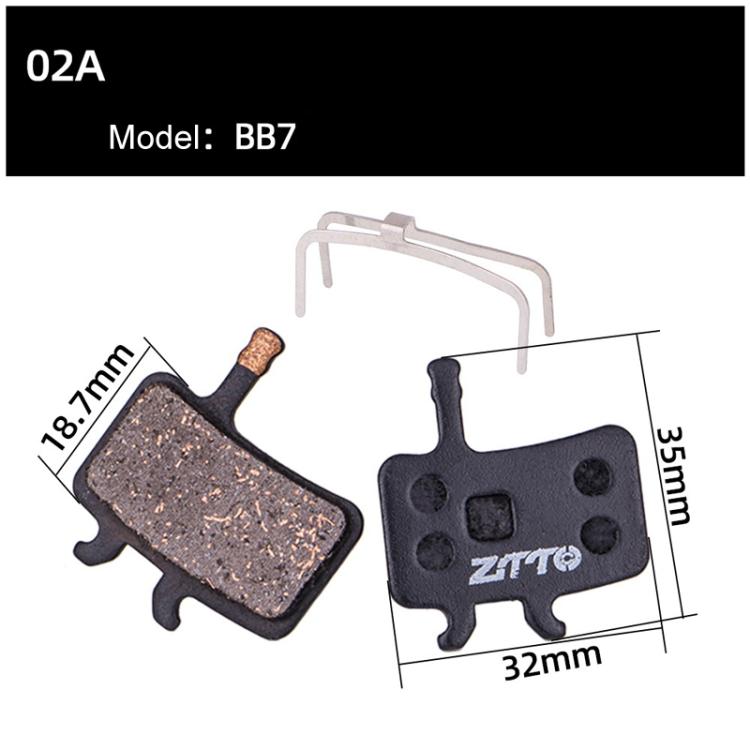 2pairs ZTTO Bicycle Disc Braking Pads Mountain Bike Semi-Metallic Resin Brake Pads, Model: MS-02A
