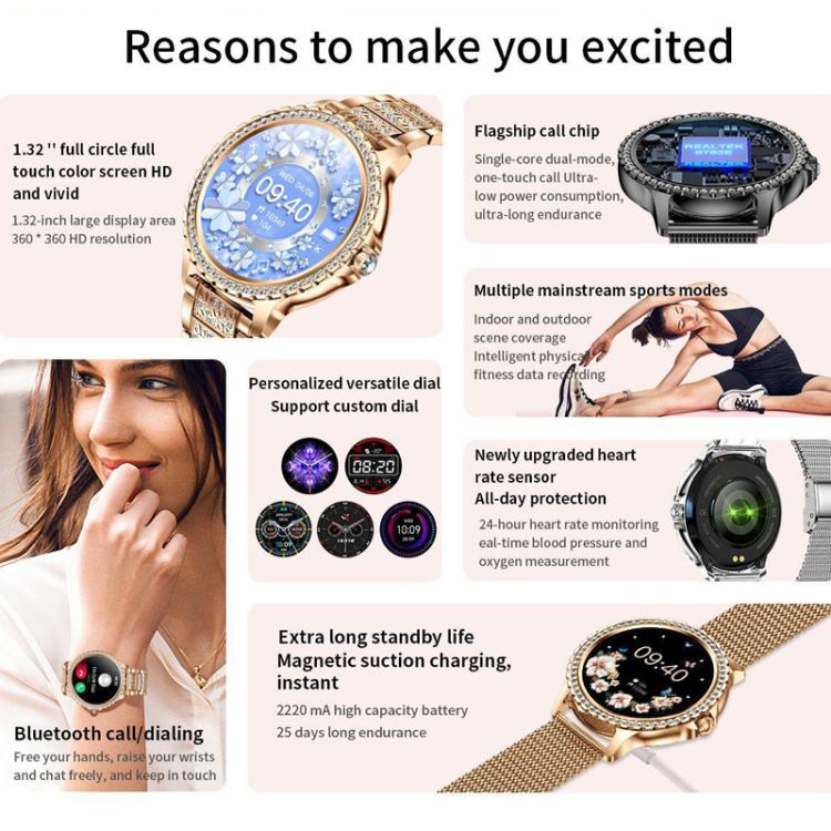 Bluetooth Calling AI Voice Assistant Life Water-resistant Sports Smartwatch, Color: Black Mesh Strap+Silicone Strap