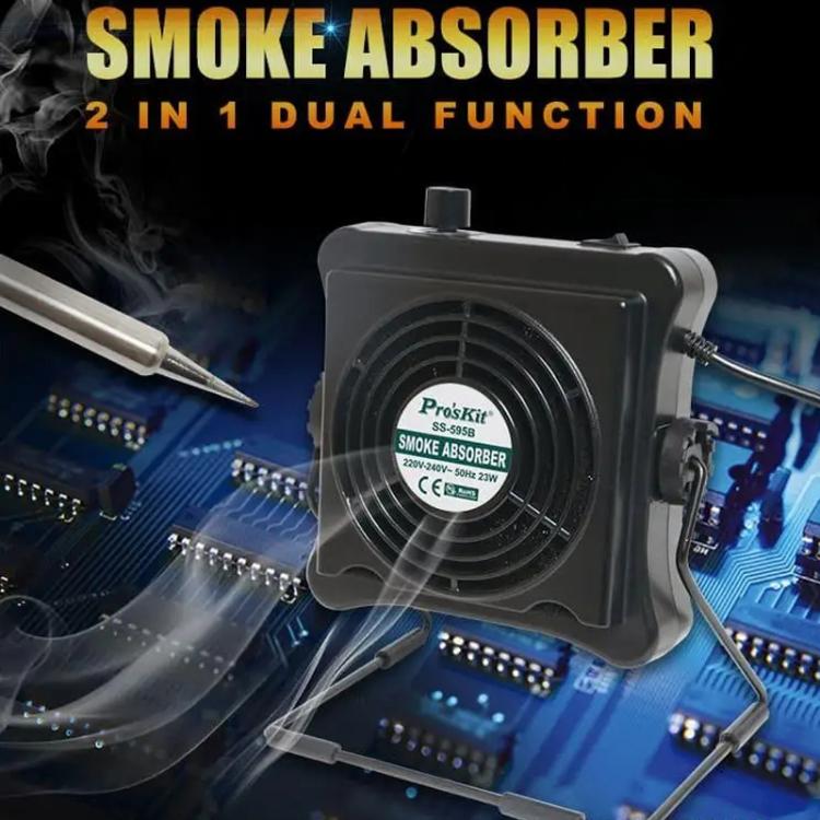 ProsKit SS-595H  Soldering Fume Extractor With Blowing/Suction, Adjustable Wall/Desk Mount