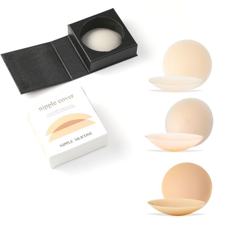 Anti-Bump Ultra-Thin Breathable Silicone Self-Adhesive Invisible Breast Stickers, Size: 8CM Dark Skin(Magnet Box)