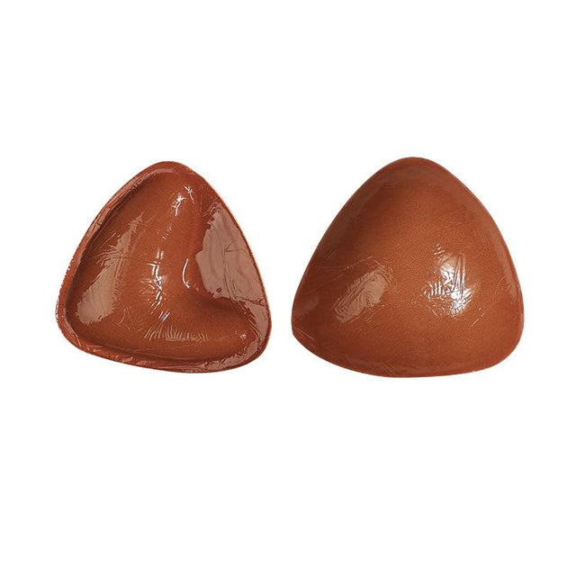 Double-Sided Silicone Thickened Inserts Gather Triangle Breast Pads, Size: S/A(Brown Skin With Orange Box)