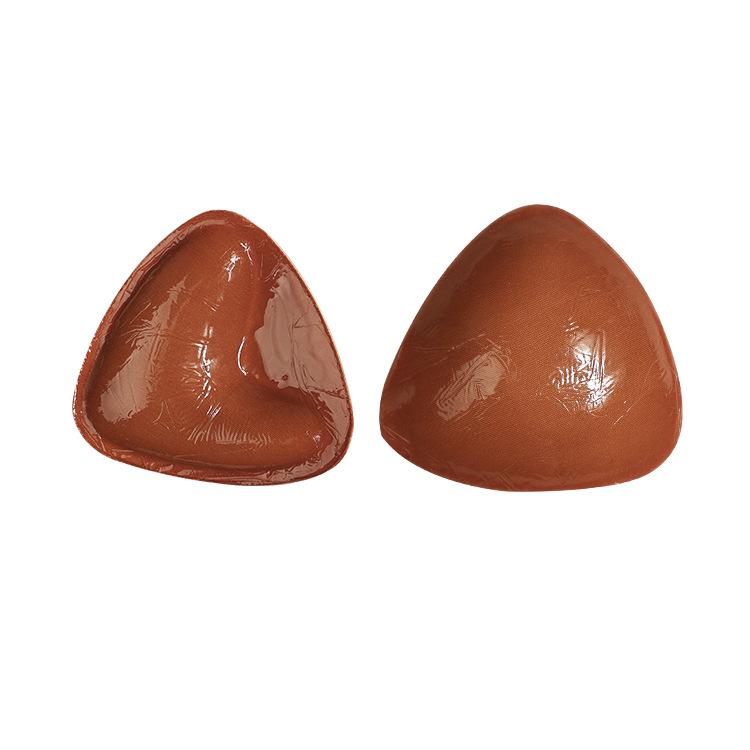 Double-Sided Silicone Thickened Inserts Gather Triangle Breast Pads, Size: M/B(Brown Skin With Orange Box)