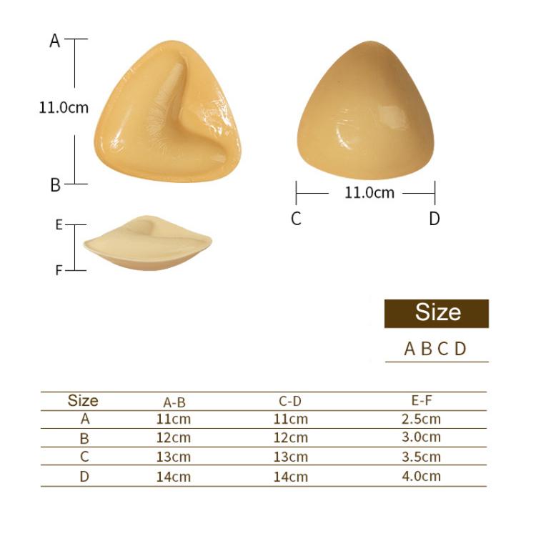 Double-Sided Silicone Thickened Inserts Gather Triangle Breast Pads, Size: XL/D(Medium Skin Color With Orange Box)