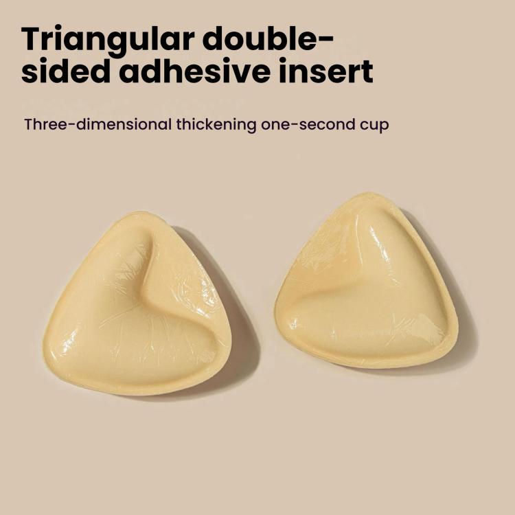 Double-Sided Silicone Thickened Inserts Gather Triangle Breast Pads, Size: XL/D(Medium Skin Color With Orange Box)
