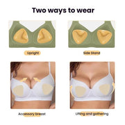 Double-Sided Silicone Thickened Inserts Gather Triangle Breast Pads, Size: L/C(Medium Skin Color With Orange Box)