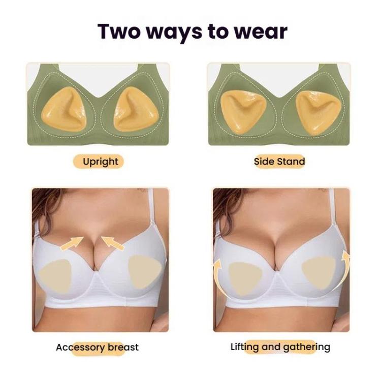Double-Sided Silicone Thickened Inserts Gather Triangle Breast Pads, Size: S/A(Brown Skin With Orange Box)