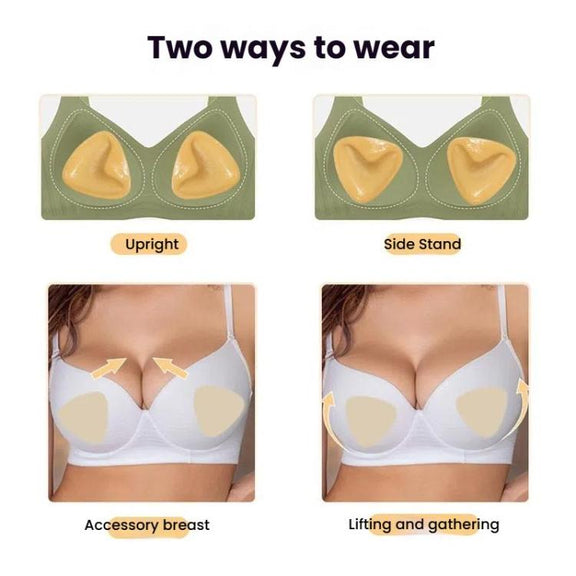 Double-Sided Silicone Thickened Inserts Gather Triangle Breast Pads, Size: XL/D(White Skin Color With Orange Box)