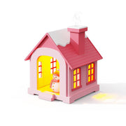 500ML Portable Mini Snow House Humidifier USB Desktop Snowman Colorful Ambient Light Air Humidifiers, Size: Plug-in(Pink)