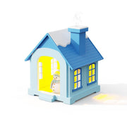 500ML Portable Mini Snow House Humidifier USB Desktop Snowman Colorful Ambient Light Air Humidifiers, Size: Rechargeable(Blue)
